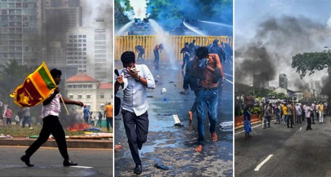 ശ്രീലങ്കയിൽ കലാപം; രാജിവെച്ച പ്രധാനമന്ത്രിയുടെ വീടിനു പ്രതിഷേധക്കാർ തീയിട്ടു.